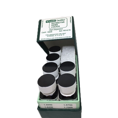 Cargille High Dispersion Asbestos Refractive Index Liquid Sets