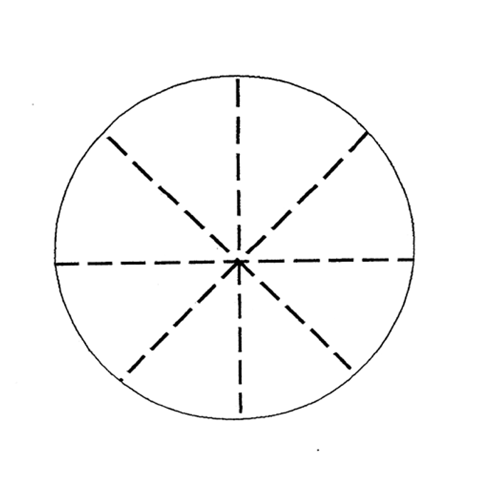Reticle Dashed Cross-Line with 45 Degree Segment