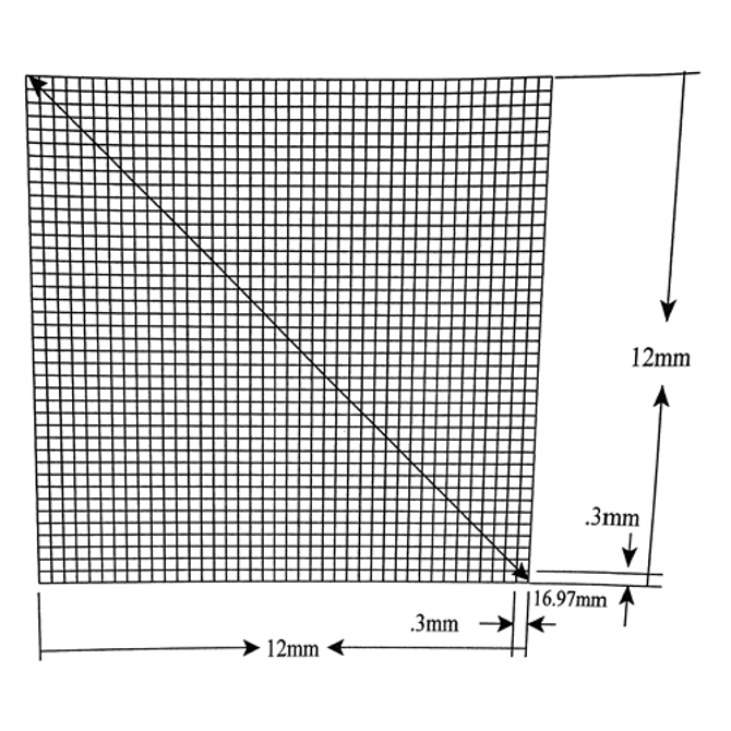 Reticle Grid 12mm Squares 1,600 Total