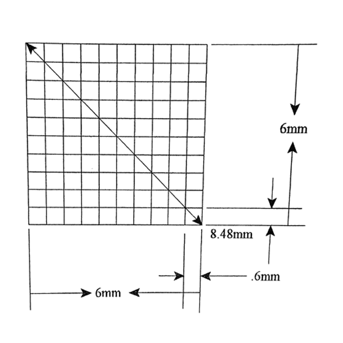 Reticle Grid 6mm Squares 100 Total