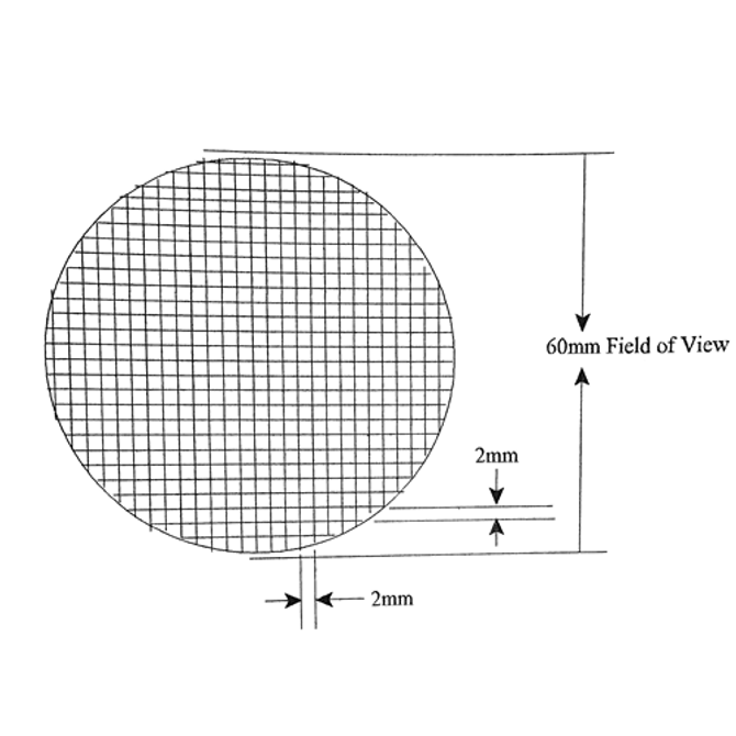 Reticle Grid 2mm Squares 60mm Field of View Reticle Grid 2mm Squares 60mm Field of View
