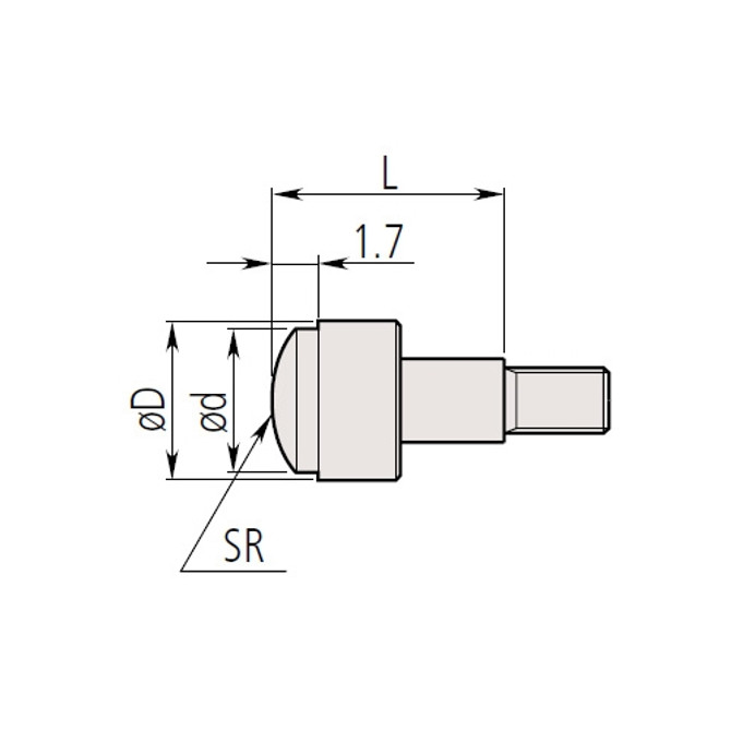 Mitutoyo 5mm Spherical Point Stylus for Mu Checker Cartridge Head Probes