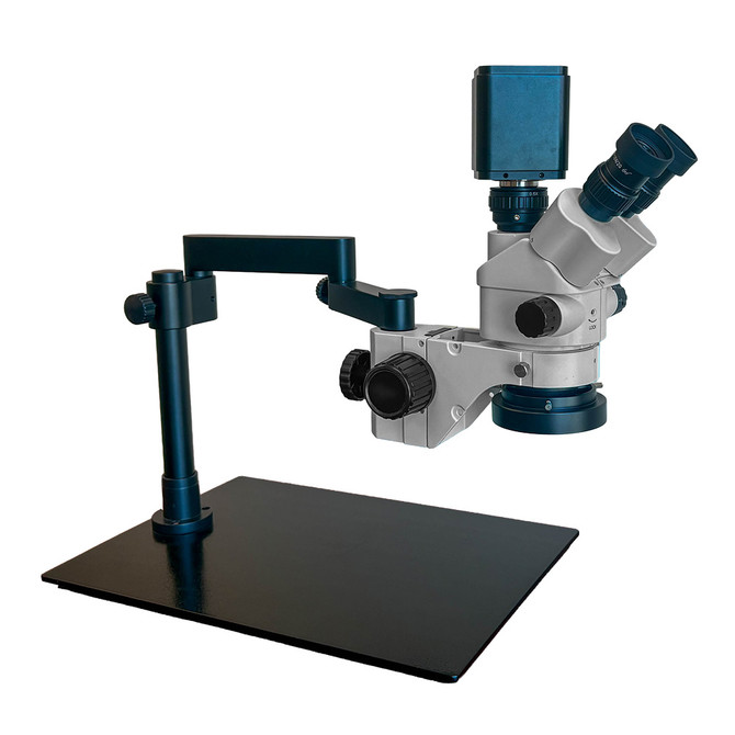 S6 Digital Articulated Arm Stereo Zoom LED Microscope 7x-45x