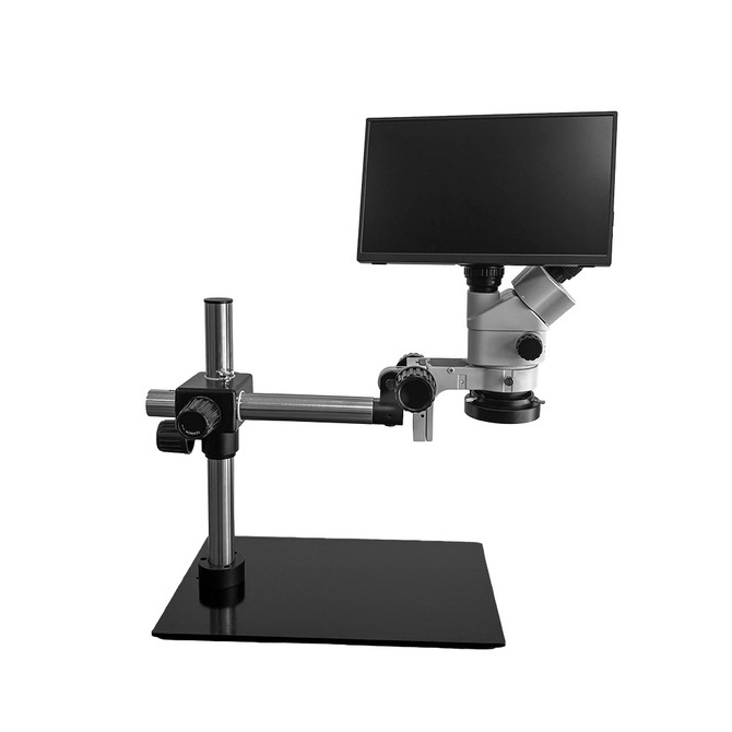 Richter Optica S6 LCD Rectangular Base Boom Stand Stereo Microscope 7x-45x