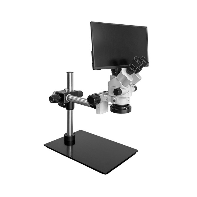 Richter Optica S6 LCD Rectangular Base Boom Stand Stereo Microscope 7x-45x