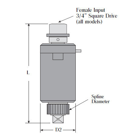 HG-20 Manual Torque Multiplier Dimensions