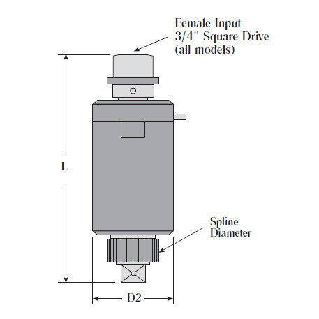 HG-30 Manual Torque Multiplier Dimensions
