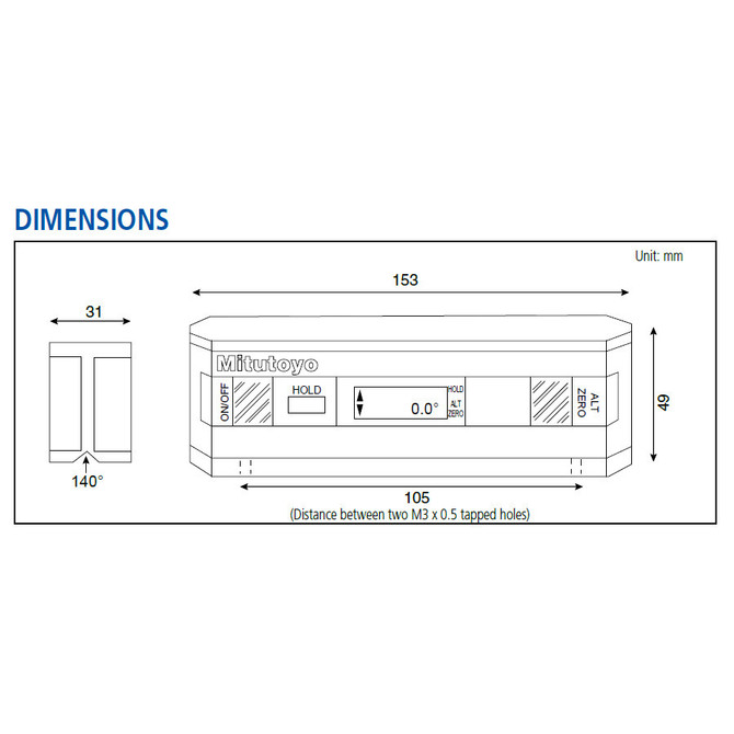 Digital protractor dimensions