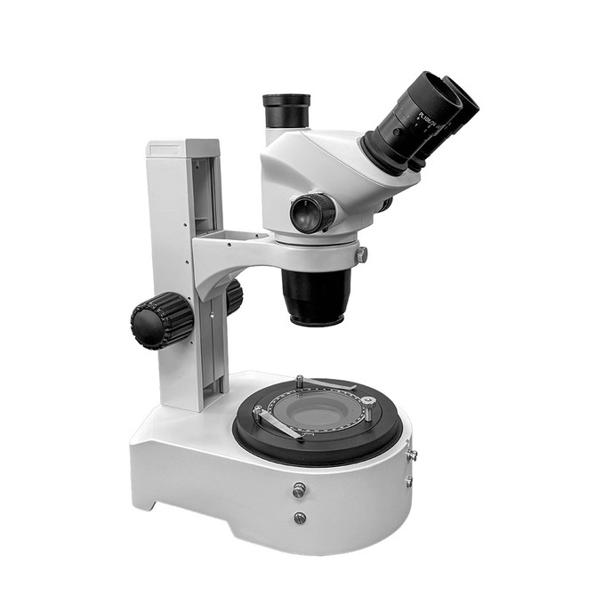 Trinocular BF/DF polarizing stereo microscope.
