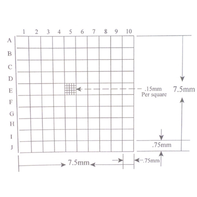 Reticle Whipple 0.75mm Squares 100 Total