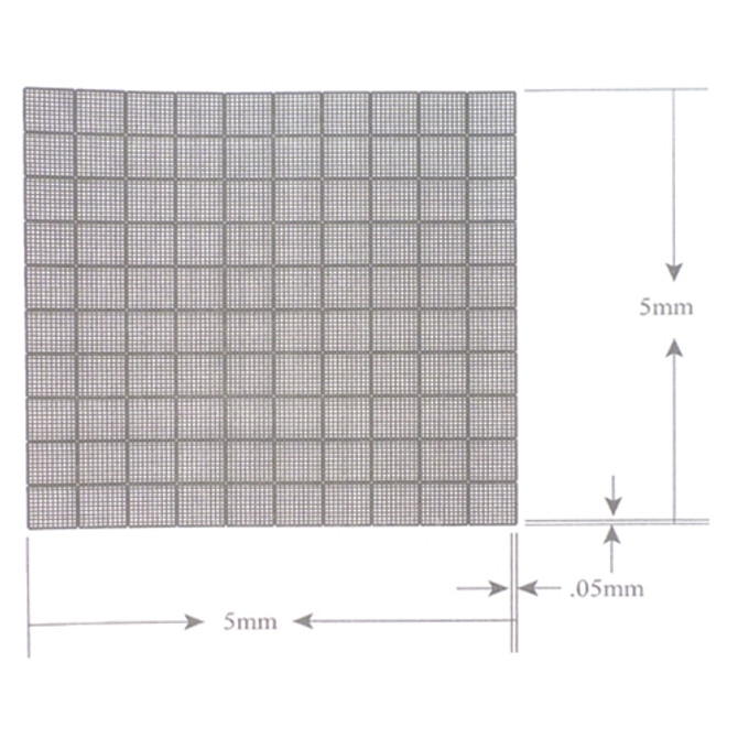 Reticle Grid 0.05mm Squares 10,000 Total
