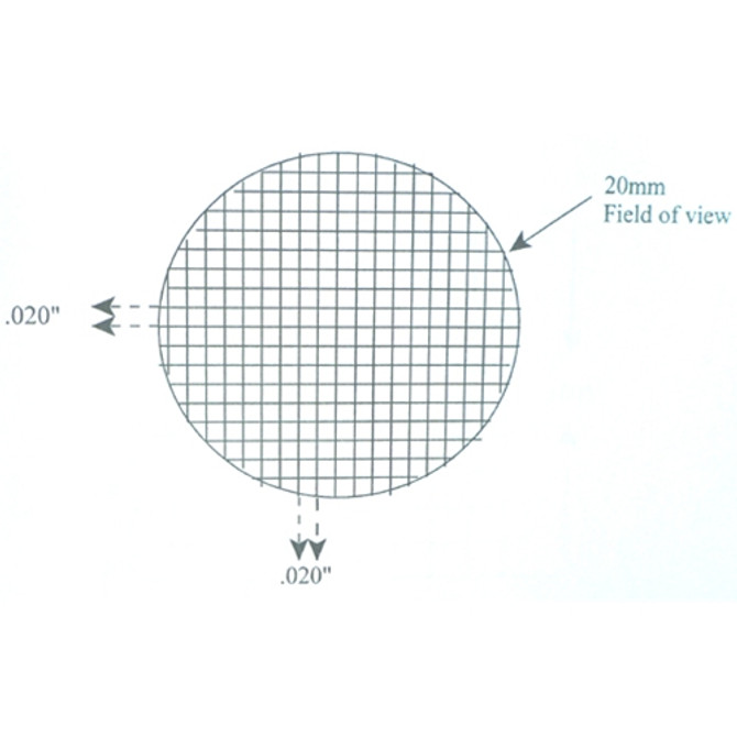 Reticle Grid 0.020 Inch Squares Over 20mm Field of View