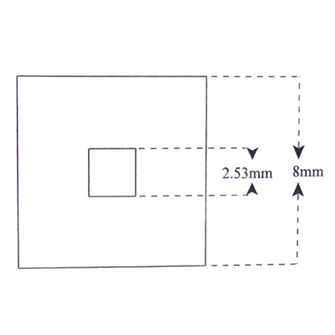 Reticle 2 Concentric Squares 2.53mm and 8mm