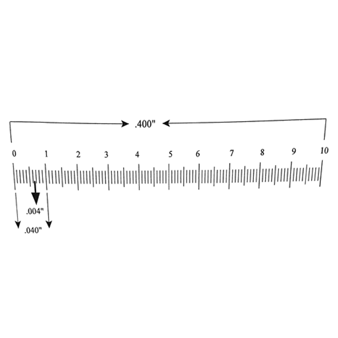 Reticle Ruler 0.400 Inch 100 Divisions