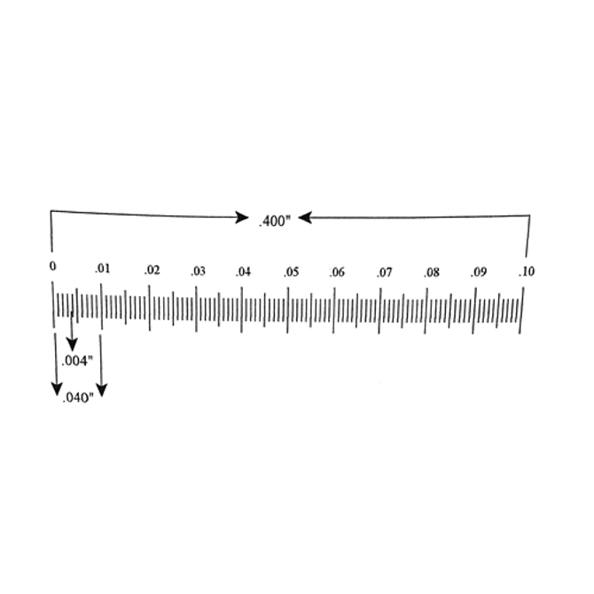 Reticle Ruler 0.400 Inch 100 Divisions
