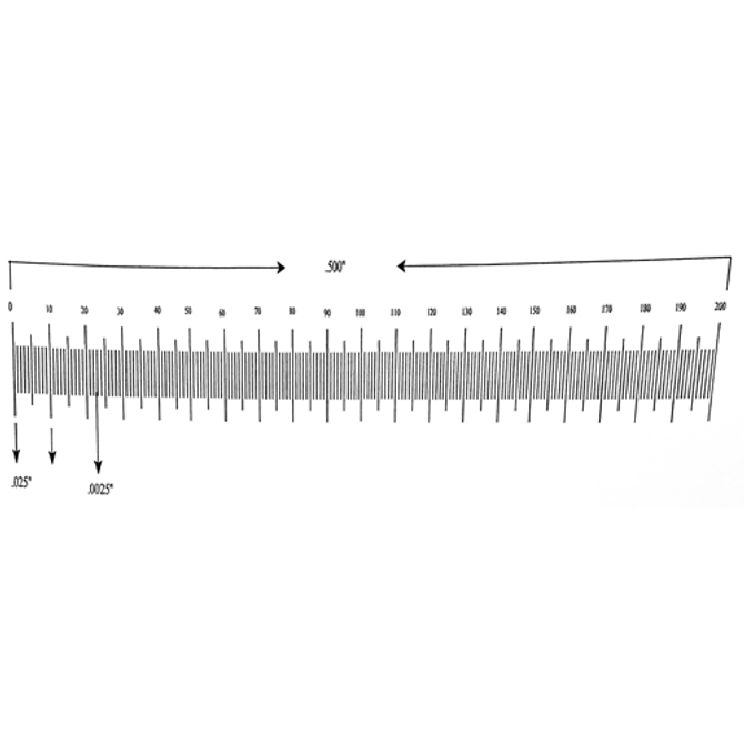 Reticle Ruler 0.500 Inch 200 Divisions