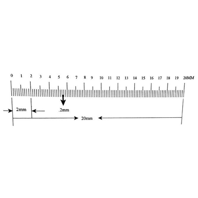 Reticle Ruler 20mm 100 Divisions