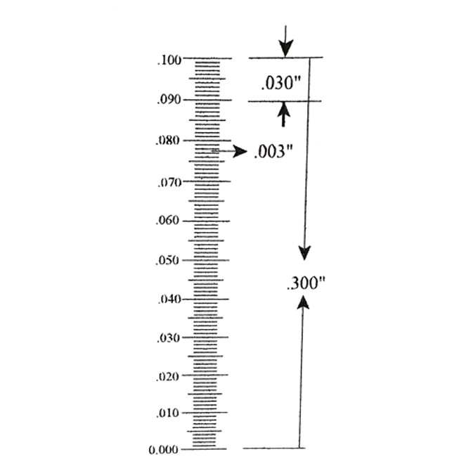 Reticle Ruler Vertical 0.300 Inch 100 Divisions