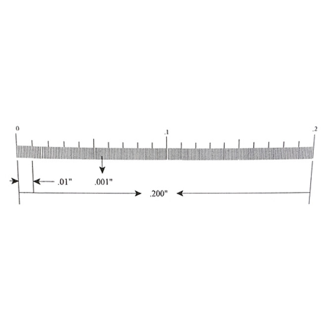 Reticle Ruler 0.200 Inch 200 Divisions