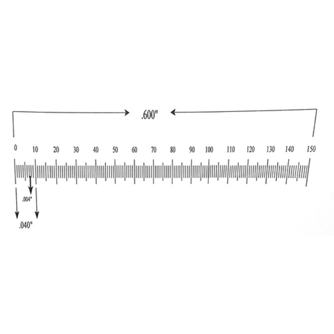 Reticle Ruler 0.600 Inch 150 Divisions