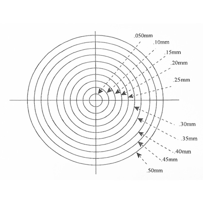 Reticle 10 Concentric Circles 0.050mm - 0.500mm