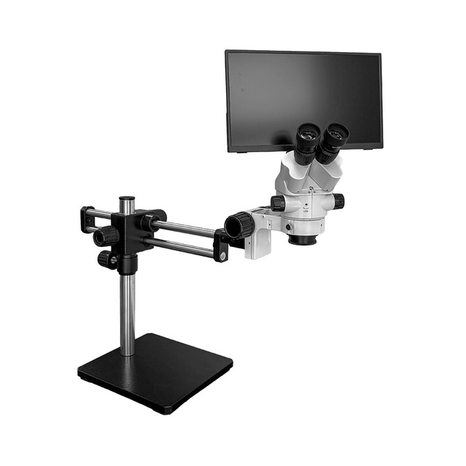 S6LCD-BBSQ Stereo Zoom Ball Bearing Boom Stand Microscope 7x-45x