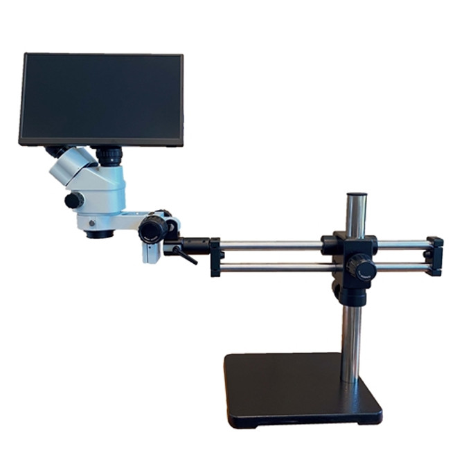 S6LCD-BBSQ Stereo Zoom Ball Bearing Boom Stand Microscope 7x-45x