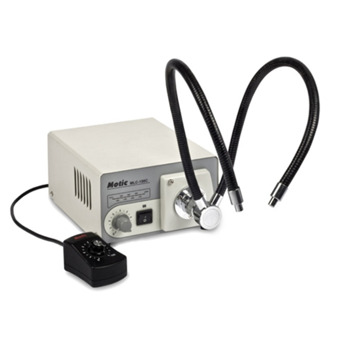 Motic MLC-150 Fiber Optic Illuminator with Dual Arm Pipe Light