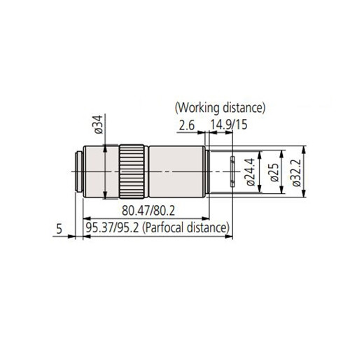 Mitutoyo NUV LCD Plan Apo 50x LWD Objective 378-820-6