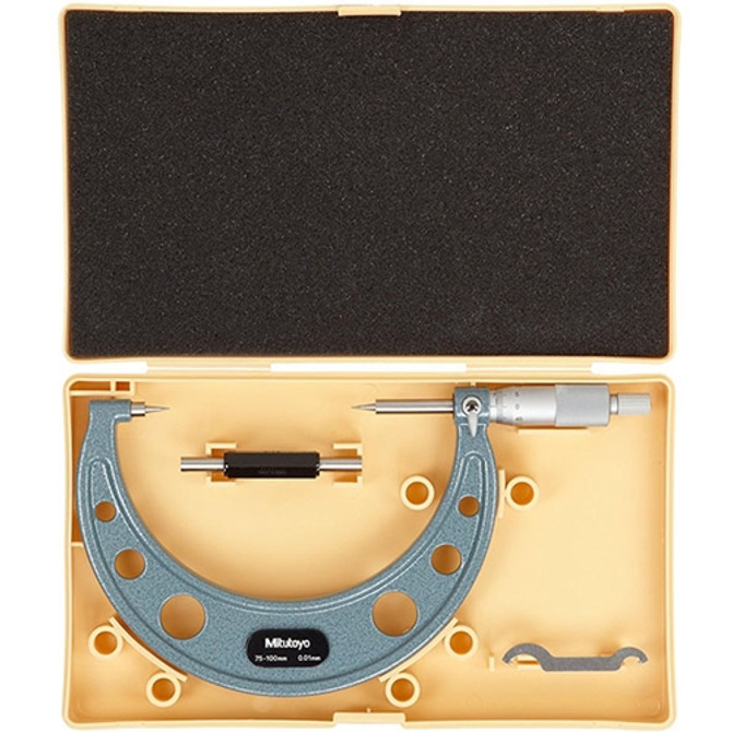 Mitutoyo Vernier 15 Degree Carbide Tip Point Micrometer 75-100mm