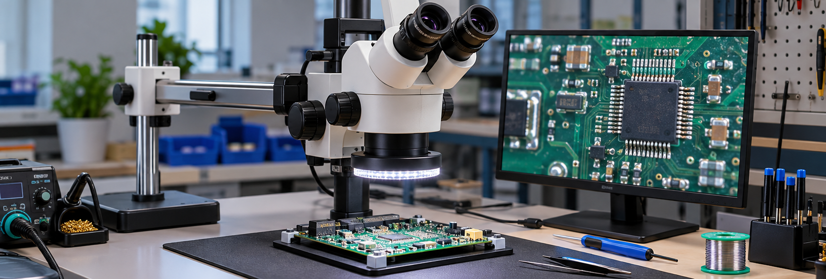 How to Set Up a Microscope Workstation for Electronics and PCB ...