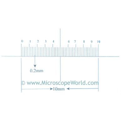 Using Ruler Under X10 Microscope Reticle Ruler 10mm 50 Divisions - Microscope World