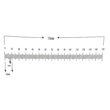 KR236 Ruler Reticle 15mm in 150 Divisions