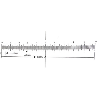 KR267 Ruler Reticle 10mm in 200 Divisions with crossline