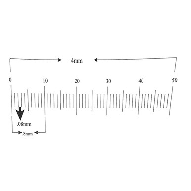 KR291 Ruler Reticle 4mm in 50 Divisions