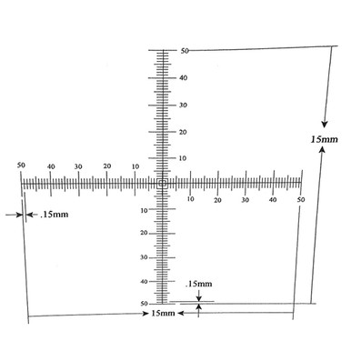 Graduated Reticule Vs Scale KR612 Crossed Scale Reticle 15mm 100 Divisions