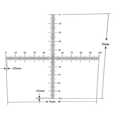 Graduated Reticule Vs Scale KR617 Crossed Scale Reticle 5mm 100 Divisions