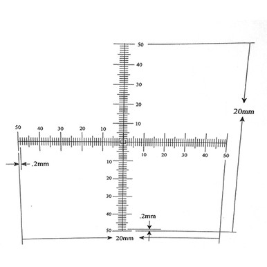Graduated Reticule Vs Scale KR622 Crossed Scale Reticle 20mm 100 Divisions