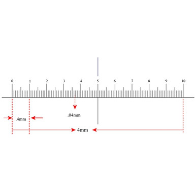 44mm Ruler KR2224 Ruler Reticle 4mm 100 Divisions