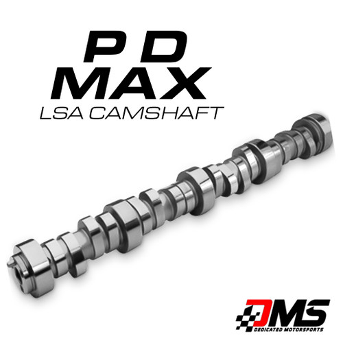 DMS "PD Max" Camshaft
This camshaft is designed for guys with highly ported LSA /LS9 superchargers or 2650 variants.  This cam is recommended for cars with aftermarket stall converters or manual transmissions.
Duration at .050” 235/252
Valve Lift 1.7 Ratio .629/.615
Cam is cut utilizing a 8620 cam core.