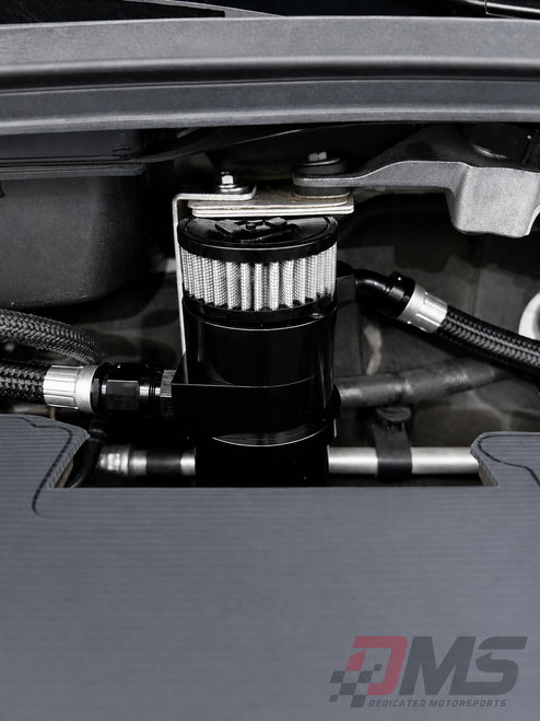 DMS Billet Catch Can With Press In Valve Cover Fittings and Braided Lines 09-15 CTS-V