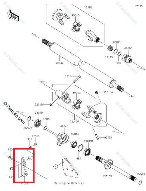 KRX 1000 Carrier Bearing Bracket KRX 1000 Carrier Bearing Bracket