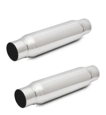 PAIR of Vibrant Performance 3.00" Stainless Steel Bottle Style Resonator