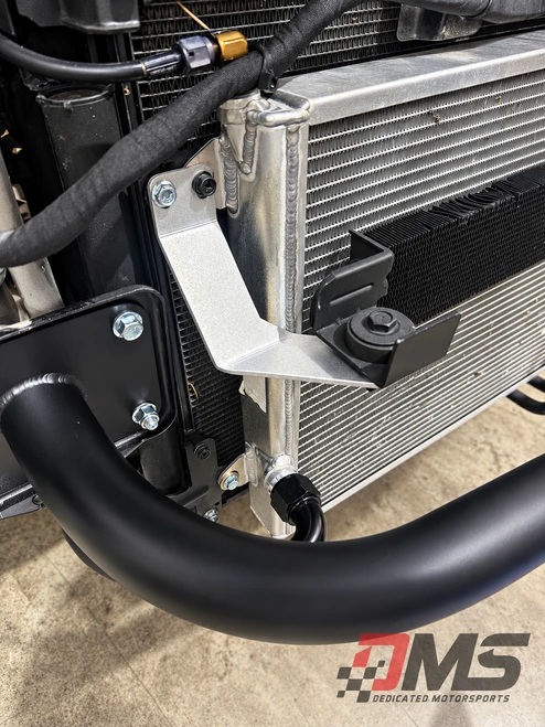 Power Steering Bracket for cars with tubular crash bar/bumper beam