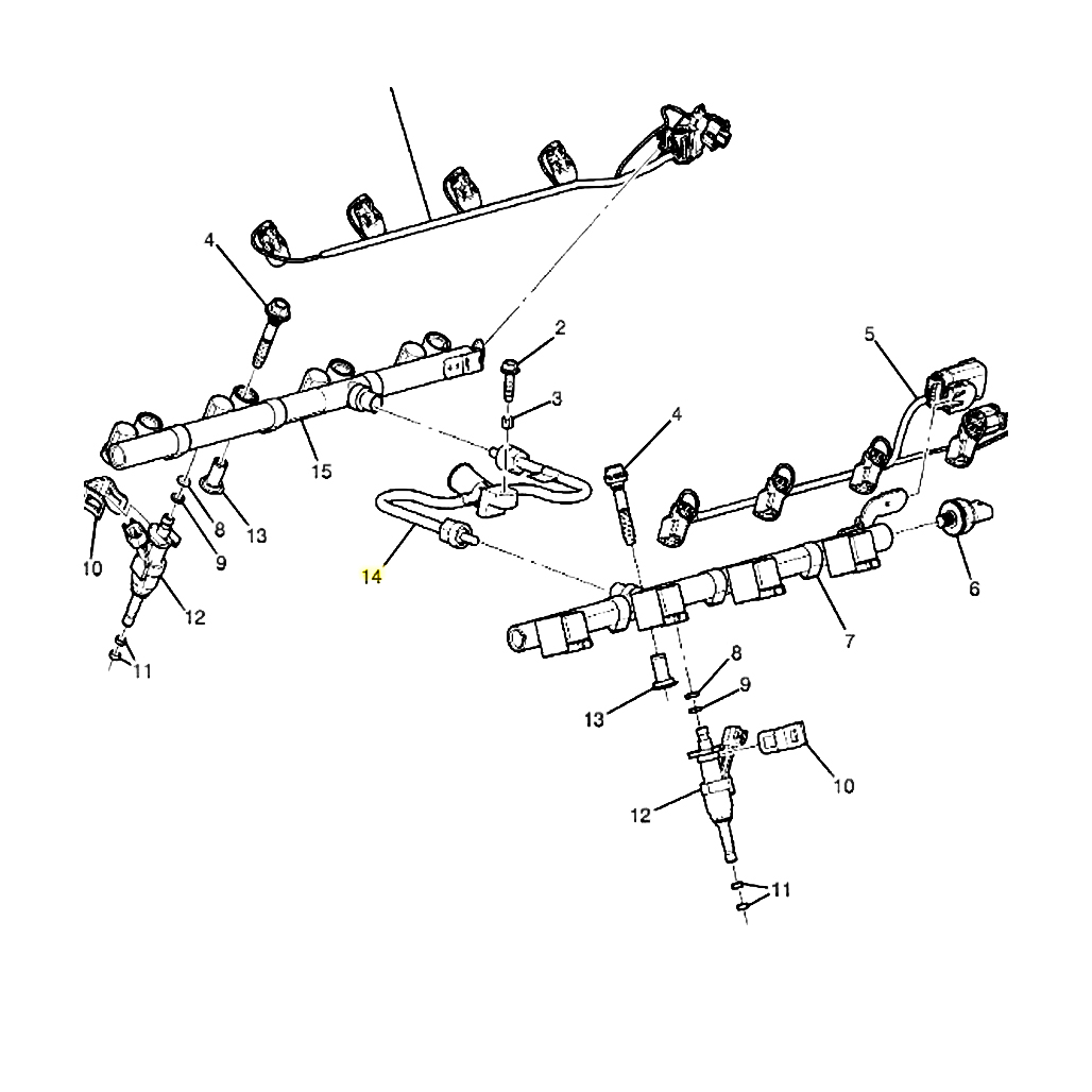 LT4 High Pressure Intermediate Fuel Line