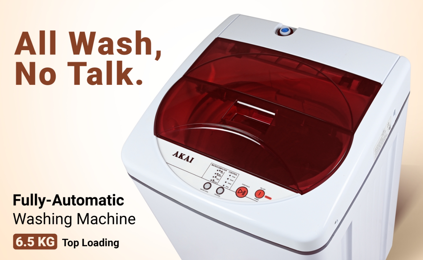Akai 6.5 KG Fully Automatic Top Load Washing Machine (White)