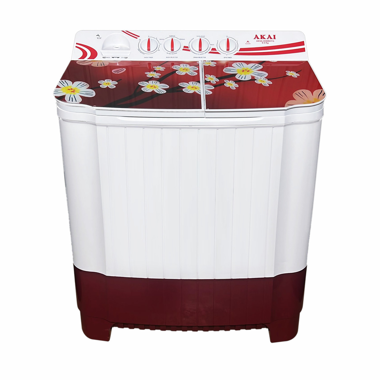 AKAI 9.5 Kg Semi Automatic  Washing Machine (Red)