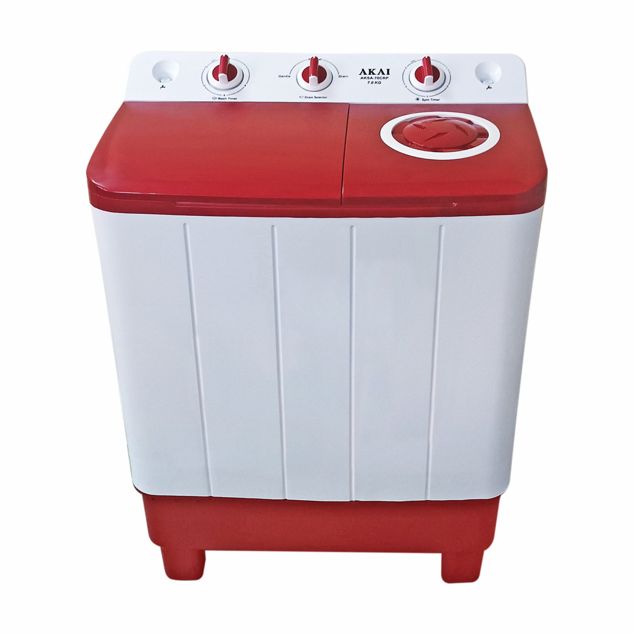 Akai 7 KG Semi Automatic Top Load Washing Machine (Red)