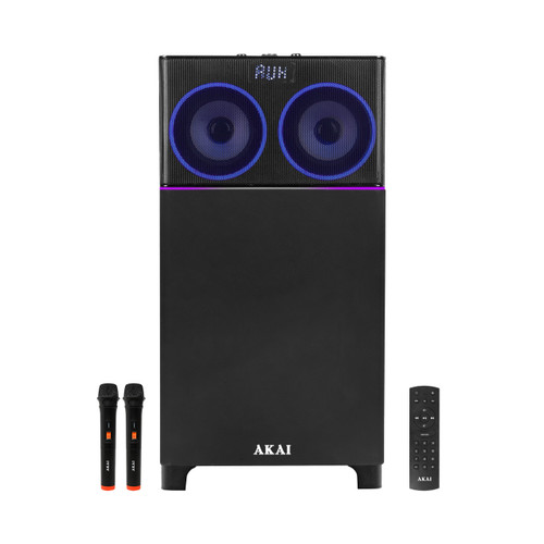 Akai Ultraboom-100 Wireless Party Speaker with Dual Mics at an Outdoor Party