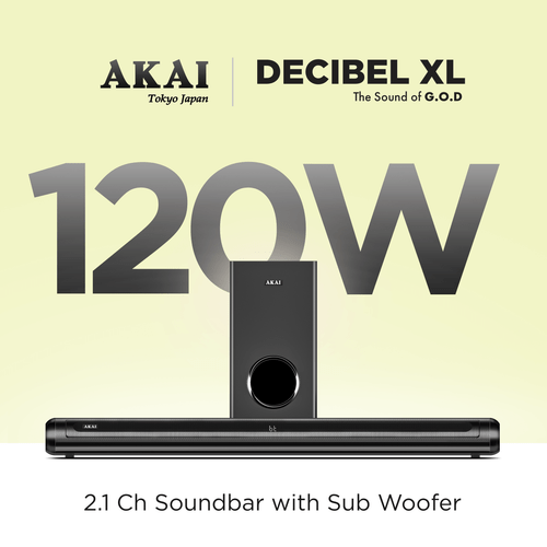 AKAI Soul Series - Pro Soundbar with Subwoofer 120W RMS - Immersive Audio